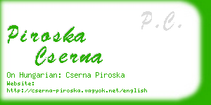 piroska cserna business card